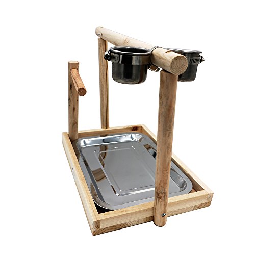Borangs Parrot Playstand Bird Playground Wood Perch Gym Training Stand Playpen Bird Toys Exercise Playgym For Parakeet Conure Cockatiel Small Birds Cage Accessories Exercise Toy (Include A Tray) #TOP5