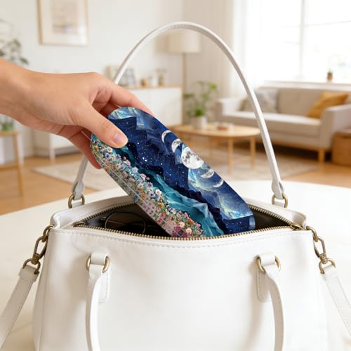Image of Glasses Case Hard Shell,Portable Protective Eyeglasses Case, Eyeglass Holder Box with Cleaning Cloth,for Women Men