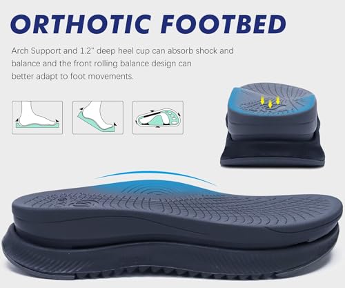 Image of ONCAI Men's Hiking Sandals with Arch Support Mesh Athletic Walking Sandalias Summer Outdoor Cushion Thick Rubber Soles and Recovery Sports Fisherman Sandals Size 7-15