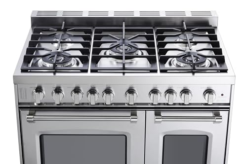 Verona VPFSGG365DSS 36 Inch Prestige Series Freestanding Gas Range With Double Oven 5 Sealed Burners Oven Racks And Cast-Iron Grates In Stainless Steel thumb #4