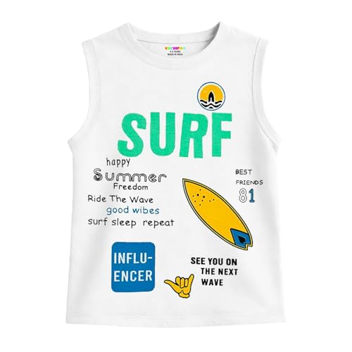 Image of Kuchipoo Boys Regular Fit Sleeveless Cotton T-Shirts