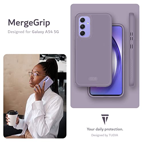 Image of TUDIA [MergeGrip Designed for Samsung Galaxy A54 5G Back Cover (2023), [Drop Tested] Dual Layer Shockproof Slim Military Grade Non-Slip Tough Heavy Duty Protection - Purple
