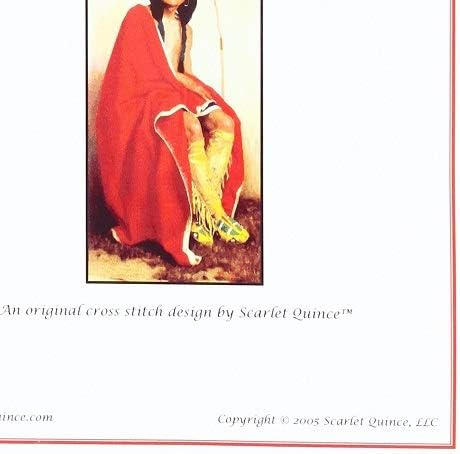 Miniatura 2 de Scarlet Quince COU001 Pie de alce de la tribu Taos por Eanger Irving Couse Counted Cross Stitch Chart, símbolos de tamaño regular