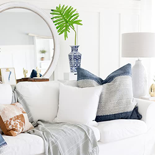 Rustic Farmhouse Mirror,32" White Natural Wooden Circle Wall Mirror,Round Decorative Wall Hanging Mirror With Beads For Bedroom, Living Room Or Entryway (White-Inner Beads, 32“) #TOP4