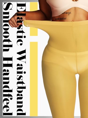 Image of HONENNA Semi Opaque Silky Women Pantyhose Tights, 20+ Colors Invisibly Toe Reinforced 60 Den Size A-E