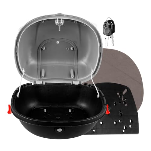 Malle arrière moto avec dossier confortable pour ranger son casque en ville