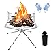 Wonctoc Braciere Portatile da Campeggio,con Rete Arrotolabile in Acciaio Inossidabile e Staffa Staccabile per Campeggio all'aperto Barbecue Giardino sulla Spiaggia