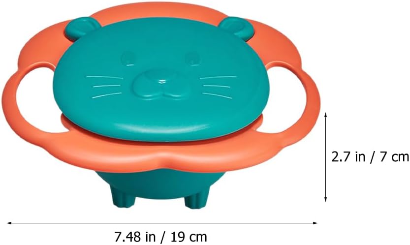 Abaodam Kids Rotary Balance Bowl 7.48X6.69X2.75In Spill Proof with 360 Anti-Spill Design for Self- and Home Use