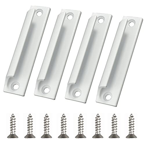 4 Stücke Türgriff Balkontür Außen, Terassentürgriff Türgriff Balkontür Außen, Edelstahl Balkontürgriff Horizontale Küchenschrank Hardware Schubladengriff(Inkl Schraube) Cover