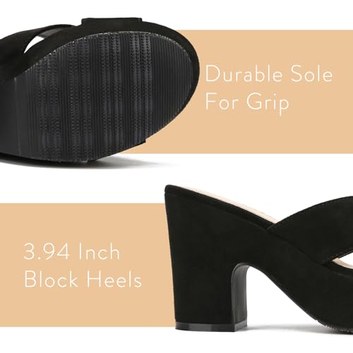 Women's Platform Sandals Wedges Heels Sandals Open Toe Slip On Platform Heels Mules Dressy Pumps2