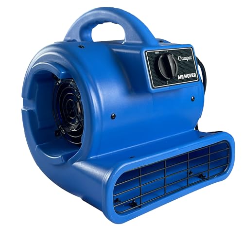 Outapat 3-Speed Air Mover 1/3 HP Carpet Dryers and Floor Drying Blower Fan for Professional Carpet Cleaner with 13Ft Power Cord