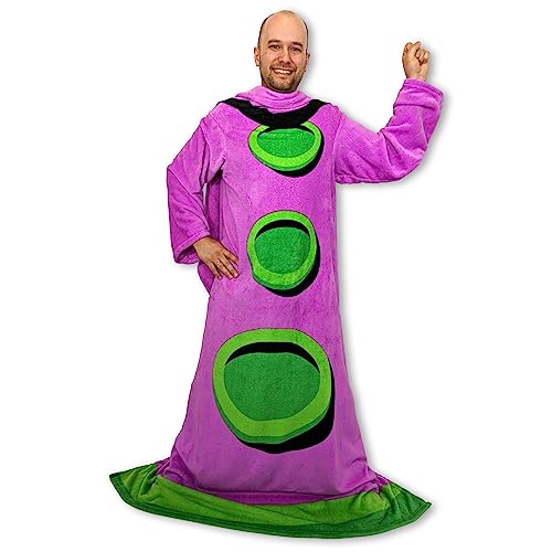 getDigital Purple Tentacle Wearable Throw Blanket with Sleeves, Cozy Fleece Blanket for Adults