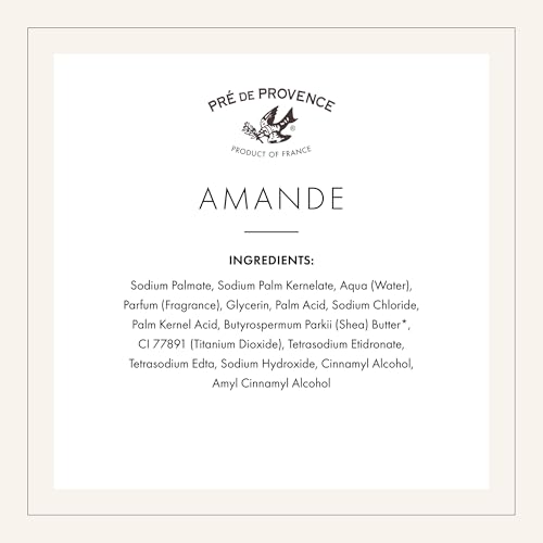 Image of Pre de Provence Artisanal Soap Bar, Enriched with Organic Shea Butter, Natural French Skincare, Quad Milled for Rich Smooth Lather, 8.8 Ounce, Amande