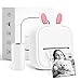 Memoking T02 Piccola Stampante-Mini Stampante Fotografica Istantanea Bluetooth Portatile in Bianco e nero per DIY Journal Creazione di Diario Regalo per Bambini, Compatibile con iOS Android, Bianco