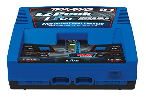 traxxas ez peak live dual 200w multi-chemistry charger with id blue 2973