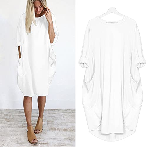 Robe fourreau midi en maille extensible à col rond et manches