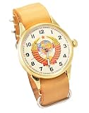 Raketa Military Soviet Mens Wrist Watch USSR Rare Russian Mens Wrist Watch (Milk Chocolate)