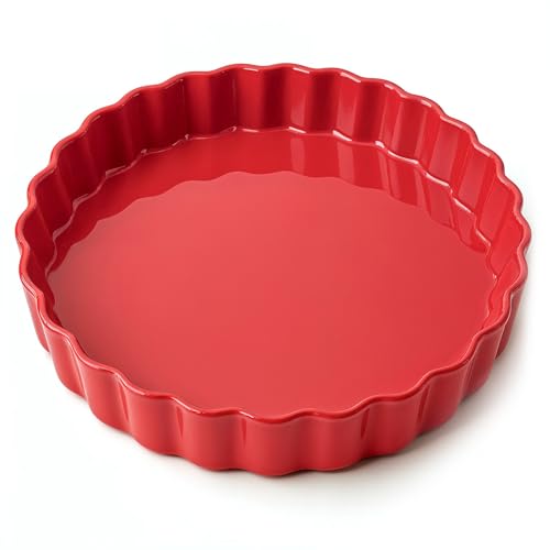 Tarteform aus Keramik 28 cm - Hoher Rand - Mit Antihaftbeschichtung - Kratz- und Schnittfest - Einfach zu Reinigen