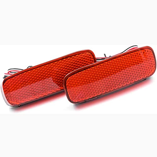 2pcs Lente vermelha LED Reflector traseiro Refletor de freio Tail Leves de nevoeiro traseiro Adequad