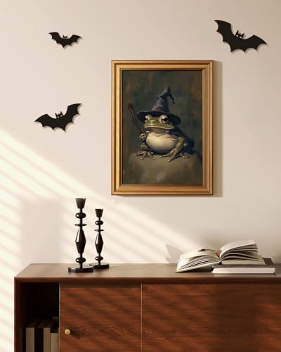 Image of VIYYIEA Vintage Gold Framed Wall Art for Living Room,【Wizard Frog】-(16L x 12W)