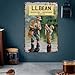 L.L.Bean Vintage Fishing Scene Metal Sign Print Aesthetic Room Decoration for Home Bedroom Kitchen Bar Dorm Bathroom Wall Decor 8 X 12