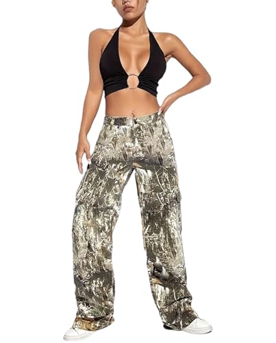 Voghtic Womens Camo Cargo High Waisted...