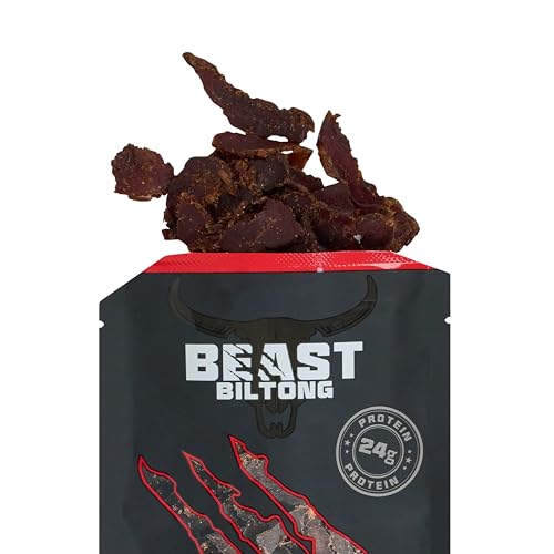 Beast Pharm | Biltong Beef Snacks 12 Pack, 24G Protein Per 40G Bag, 4 Assorted Flavours - 4