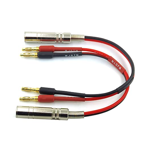 Wjstn 1/4 Ts To Banana Plug Speaker Cable 6.35 Mm 1/4" Female To Banana Plug Speaker Mono Adapter 8 Inches 2Pack #TOP2