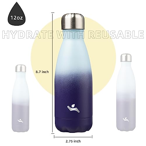 Image of Konokyo Insulated Water Bottles,12 oz Double Wall Stainless Steel Vacumm Metal Flask for Sports Travel,Ocean Dream