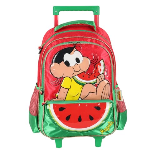 Mochila De Rodinhas Escolar Infantil Turma da Mônica Magali (Vermelho)