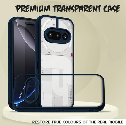 Image of V-TAN Back Cover for Nothing Phone 3A 5G Compatible Case, Transparent Clear, TPU, Camera Protective Shockproof Cover, Blue