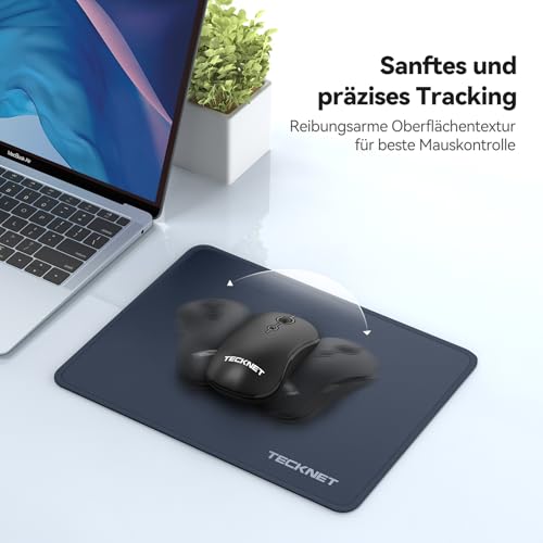 Image of TECKNET Mouse Pad with Anti-fray Stitchin, Waterproof Surface & Non-Slip Rubber Base with Stitched Edges Gaming Mouse Mat for Laptop,Compatible with Laser and Optical Mice