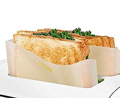 Thursday April, 12 Piezas de Bolsas Reutilizables para Tostadora TranslúcidoTostadora Toastie Sandwich Bolsas para Tostadas Bolsillos Toastabags Tostados Antiadherentes(16cm*18cm)