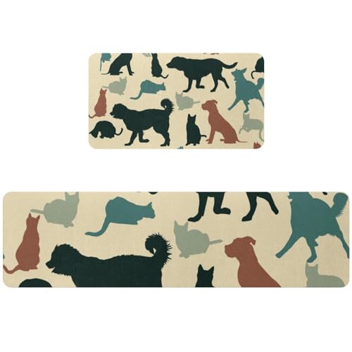 Tapis de cuisine lavable animaux pour protéger le sol de la buanderie - 2
