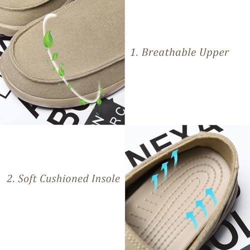 Men's Canvas Slip On Lightweight Loafers with Arch Support Comfortable Non-Slip Orthopedic Walking Boat Shoes Casual Breathable Flat Sneakers3