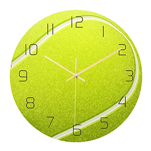 Pnuokn Sport-Wanduhr, Fußball, Basketball, Volleyball, Baseball, Tennis, Ball, Uhren, stummes Uhrwerk, geräuschloses Dekor, Sport-Wanduhr Pnuokn Sport-Wanduhr, Fußball, Basketball, Volleyball, Baseball, Tennis, Ball, Uhren, stummes Uhrwerk, geräuschloses Dekor, Sport-Wanduhr