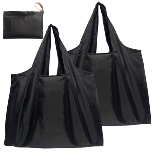 Lyivisk Bolsa de la compra plegable, 2 unidades, bolsa de la compra plegable con asa, bolsa de tela grande, reutilizable, bolsa de transporte, bolsa de la compra para compras, viajes