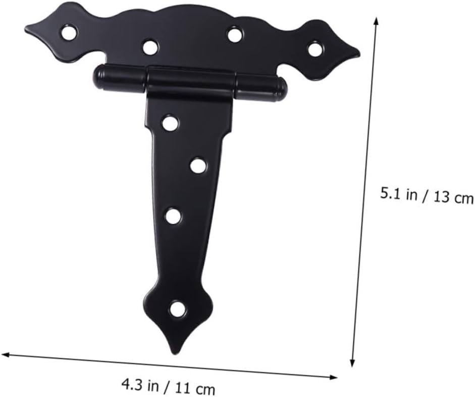 4pcs Garage Door Hinges Heavy Duty Black Painted Wooden Hinges Offset Screw