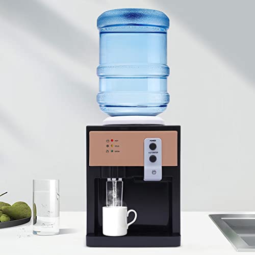 Dispensador de agua eléctrico de 550 W, dispensador de agua fría y caliente, dispensador de agua de mesa, adecuado para escritorios, oficinas en casa y otros lugares, compatible con barriles de agua