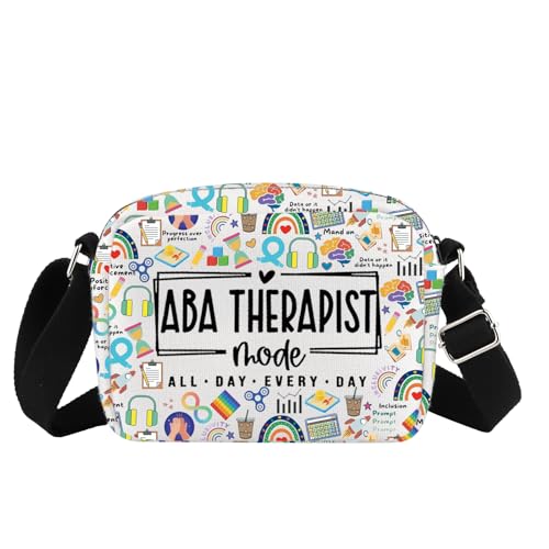 TIIMG ABA Therapist Mode All Day Every Day Gift Autism Behavior Mental Health Gift Crossbody Bag