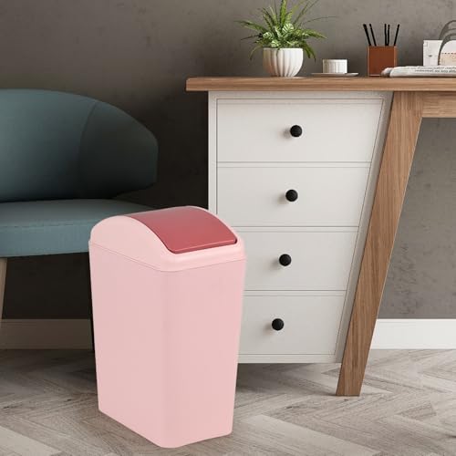 Image of Cand 4 Gallon /16 L Plastic Kitchen Garbage Trash Can with Swing Lid, Pink