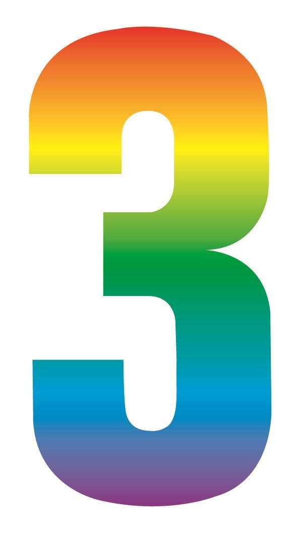 DabmooModern Trendy Wheelie Bin Self Adhesive Number Stickers For Doors Shops Office Cafe Hotels Dustbin [ Number 3 ]