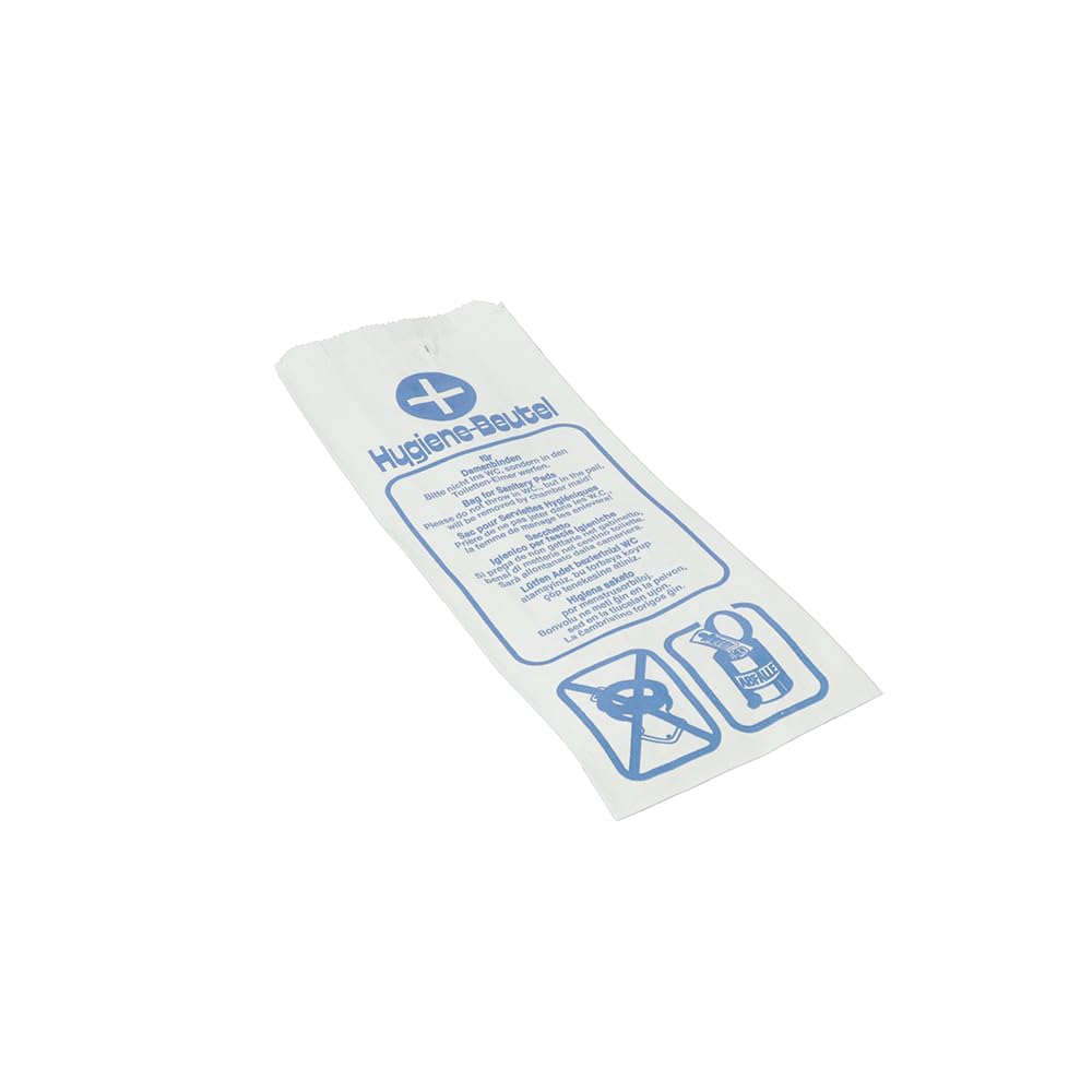 DEISS Sacchetti Igienici in Carta – 1.000 pezzi (10 confezioni da 100) – 120+50×280 mm – 2‑3 strati resistenti, compostabili, senza plastica