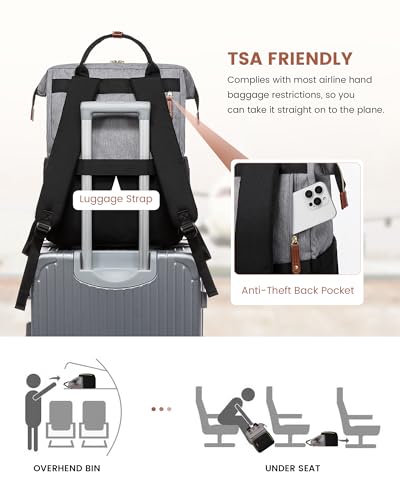 Image of LOVEVOOK Laptop Backpack for Women, 15.6'' Waterproof Nurse Bag Teacher Work Backpack Purse for Women, Travel Computer Backpack for College Office Business Ladies