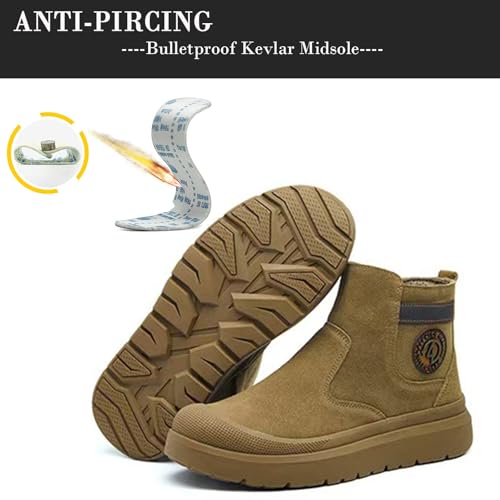 Image of Nutropa Welding Work Boots for Men Composite Toe Safety Boots Non Slip Steel Toe Work Shoes Lightweight Construction Welder Boots