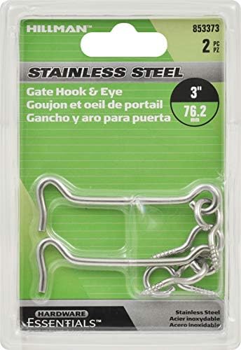 Hardware Essentials 853373 Hook and Eye Latch Stainless Steel 3" -8 Pack image 5