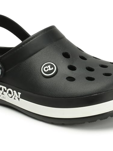 Image of Carlton London Men's Perforated Two-Tone Slip-On Clogs - Lightweight, Breathable, & Waterproof Comfort Footwear for Men | Anti-Slip EVA Rubber Clogs with Backstrap for Indoor, Outdoor, & Beach Wear