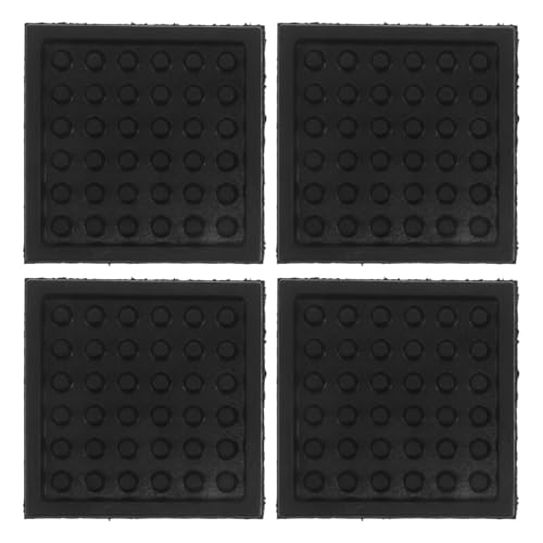 4pcs Tapetes para Cinta de Correr, Alfombrillas de Goma Negra para Equipo de Ejercicio