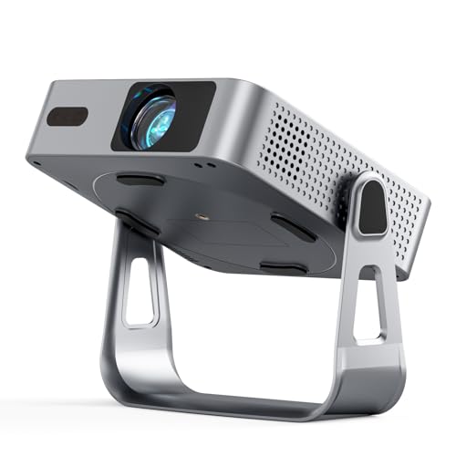 Image of 【Officially-Licensed APP & 2000ANSI】 Smart Mini Projector with WiFi and Bluetooth, VISSPL Native 1080P Auto Focus & Keystone Portable Outdoor Projector, 4K Support Movie Projector for Display Booths