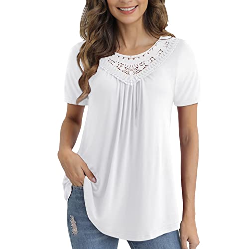 Zilosconcy T-Shirt Maniche Corte Magliette Donna Estive Maglietta Donna A Maniche Corte Camicette delle Donna Camicia Donna A Maniche Corte T-Shirt Elegante Girocollo Estate